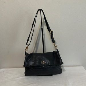 Tory Burch Black Leather Top Flap Crossbody Bag